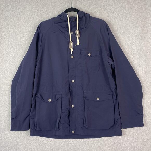Flint and Tinder Mens XL Ridge Shell Jacket in Navy Blue Hooded Full Zip - Picture 1 of 13